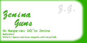 zenina guns business card